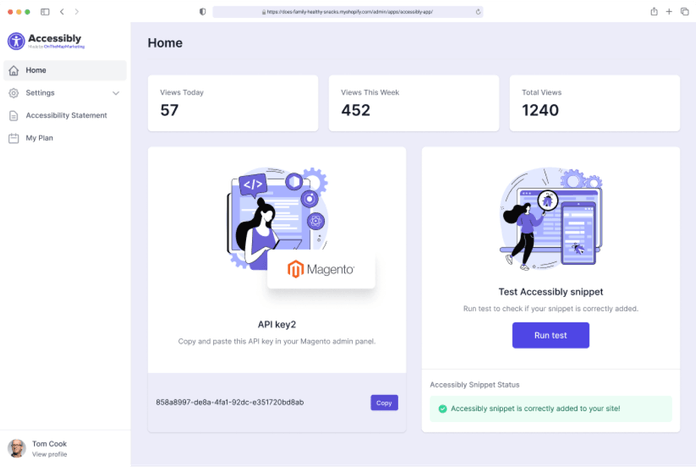 Admin panel of Accessibly Standalone app